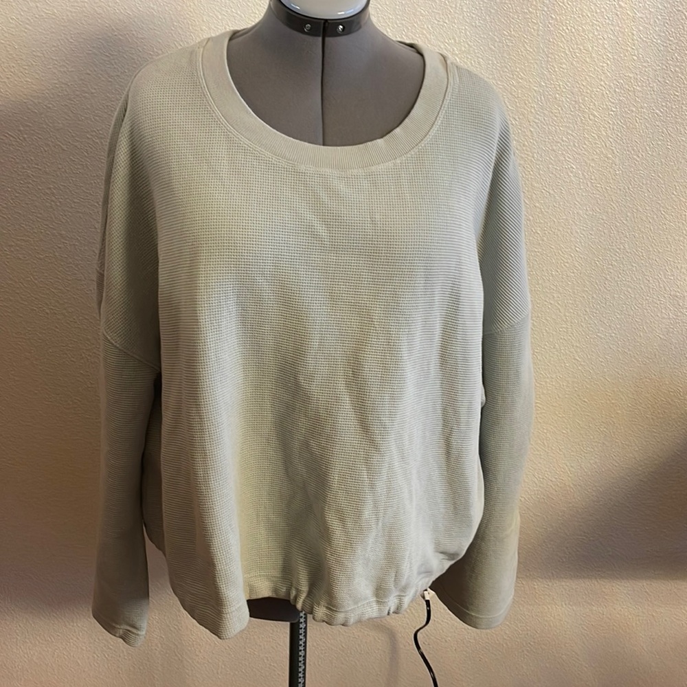 $ 89.00 NWT 2XL FABLETICS Sage Anna waffle-knit tie-back sweater